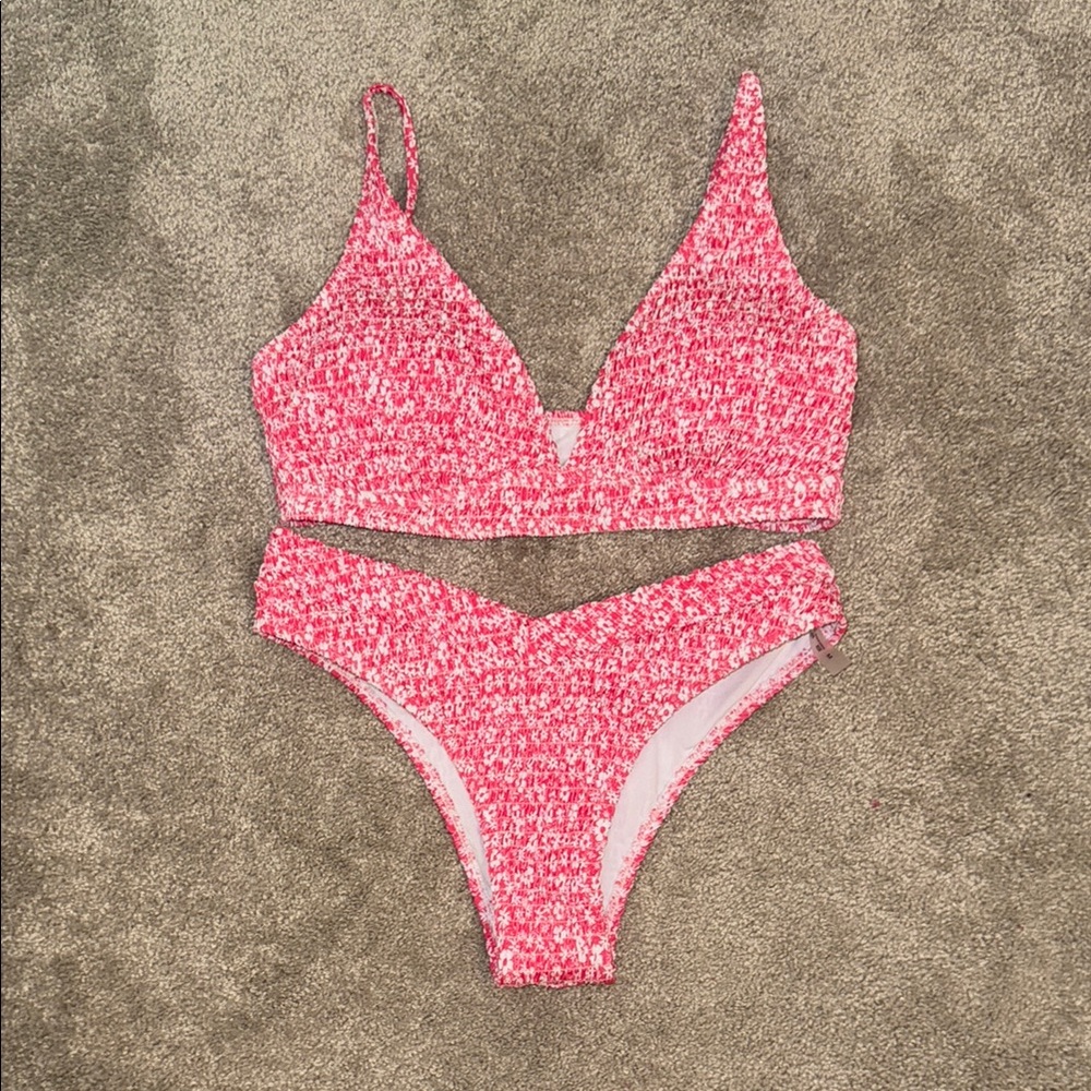 Pink Patterned Bikini Set
